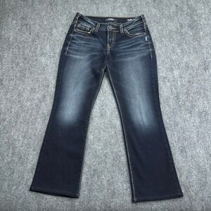 Silver Jeans Womens 28x31‎ (Fits 32x27) Elyse Mid Rise Slim Bootcut Fluid Denim